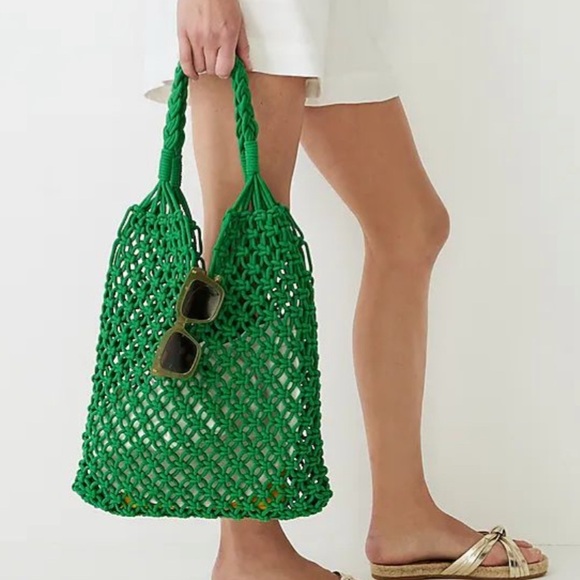 J. Crew Handbags - J. Crew Cadiz Hand Knotted Net Tote Bag